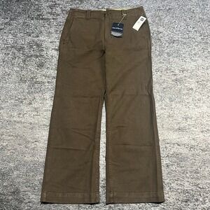 NEW Vintage Gap Boot Fit Pants Mens 33x30 Brown Flat Front Wide Leg Y2K 2000s